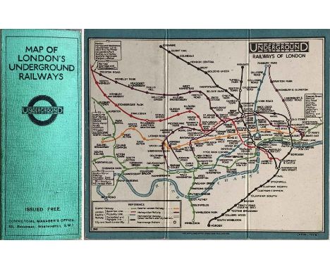 1926 London Underground linen-card POCKET MAP from the Stingemore-designed series of 1925-32. This is the third edition, date