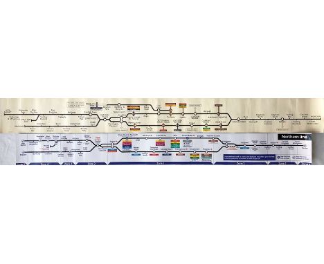 Pair of London Underground Northern Line CAR DIAGRAMS, the first a paper version dated February 1967, still showing the North