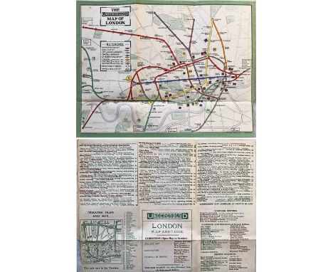 c1911 London Underground POCKET MAP printed by Johnson, Riddle &amp; Co Ltd. This edition shows the 3 separate Hammersmith st