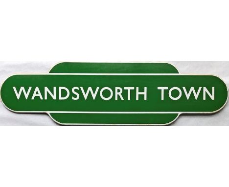 British Railways, Southern Region enamel TOTEM SIGN from Wandsworth Town, an ex-LSWR station between Clapham Junction and Put