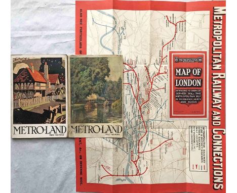 1929 and 1931 editions of "METRO-LAND" BOOKLET published by the Metropolitan Railway. The first is in generally very good con