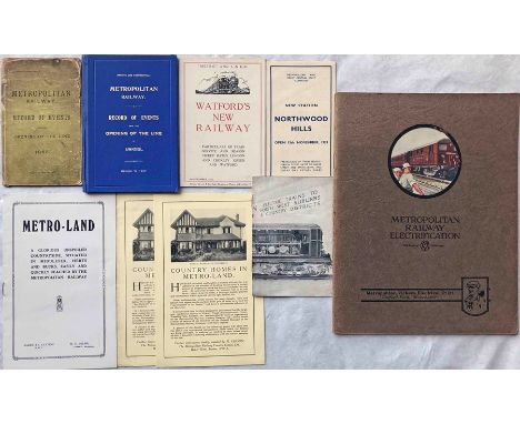 Selection (9) of Metropolitan Railway BOOKLETS &amp; LEAFLETS comprising two x 'Record of Events since the Opening of the Lin