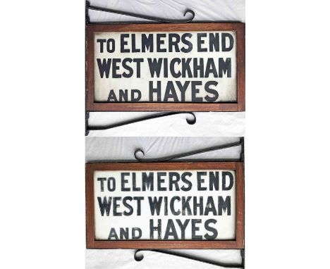 Revised Description: Very early DIRECTIONAL STREET SIGN believed to be from Beckenham High Street and reading 'To Elmers End,