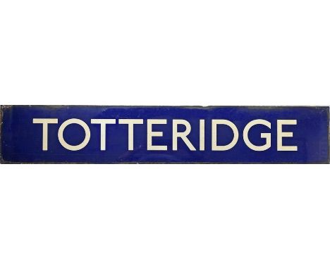 London Underground enamel PLATFORM SIGN from Totteridge station on the Northern Line. This ex-LNER station is officially name