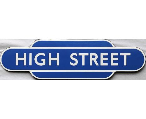British Railways, Scottish Region enamel TOTEM SIGN from High Street, an ex-NBR station on the North Clyde suburban lines in 