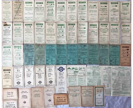 Quantity (55) of mainly 1930s Green Line Coaches TIMETABLE LEAFLETS etc. A majority of the leaflets are from the pre-LPTB, pr