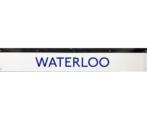 c1980s London Underground enamel FRIEZE PANEL from  the Northern Line platforms at Waterloo station. Measures 61" x 10" (155c