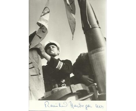 Reinhard Hardegen U123 signed 6 x 4 inch black and white portrait photo. Good condition 