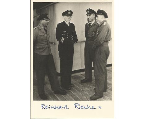 Reinhart Reche signed 6 x 4 inch black and white portrait photo. Good condition 
