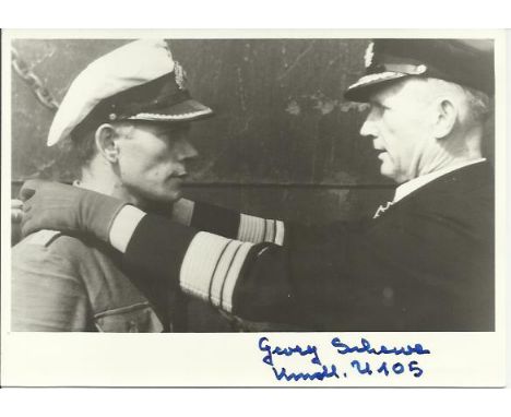 Georg Schewe U105 signed 6 x 4 inch black and white portrait photo. Good condition 