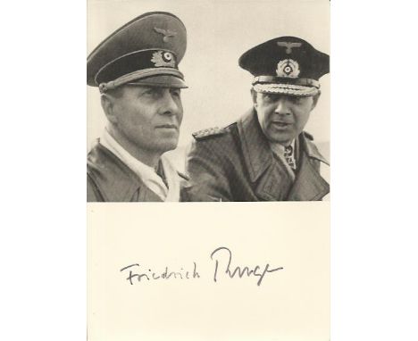 Friedrich Ruge signed 6 x 4 inch black and white portrait photo. Good condition 