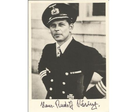 Hans Rudolf Rosing signed 6 x 4 inch black and white portrait photo. Good condition 