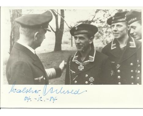 Walter Gerhold signed 6 x 4 inch black and white portrait photo. Good condition 