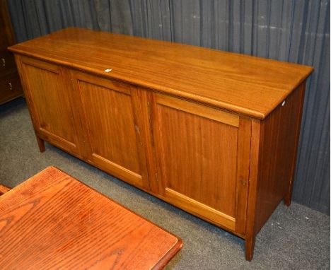A vintage mahogany sideboard, with three panelled doors, 82cm high x 178cm wide x 53cm deep