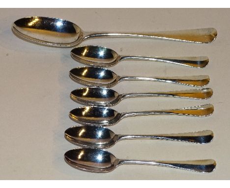 A set of six Victorian silver teaspoons, hallmarks for London 1896 George R Unite, of plain design, together with a silver de
