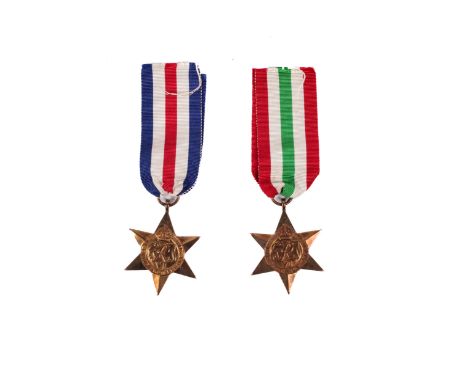 WWII Medals : 'R Templar, 58 Upton Road, Southville, Bristol', two medals with ribbons. Comprising 'The France and Germany St