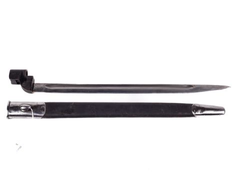 Military Bayonet : A '1907' GRV blade with fullering and scabbard. With belt tab, the whole 50 cm long