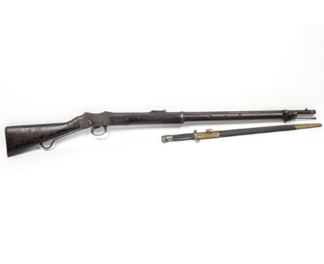 A Martini Henry Mk 4 1871-87. A rifle with good bore, 45/577, complete with bayonet and scabbard. Condition Report: offered a