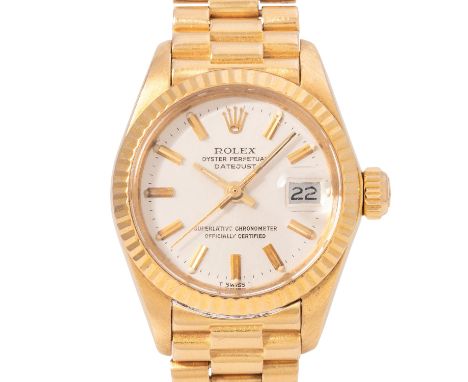 ROLEX Vintage Lady Datejust 26 Damen Armbanduhr, Ref. 6917/8. Full Set 1980. 18K Gelbgold. Automatic-Werk Kal. 2030, funktion