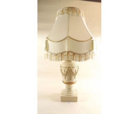 A composition classical style table lamp and shade - 36cm