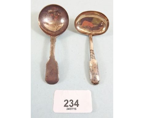 Two silver caddy spoons - London 1816 and Birmingham 1911