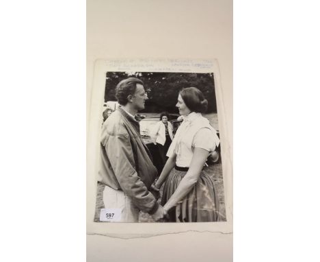 A photograph of Vanessa Redgrave and Tony Richardson by Dino Jarach from the set of 'Charge of the Light Brigade' 