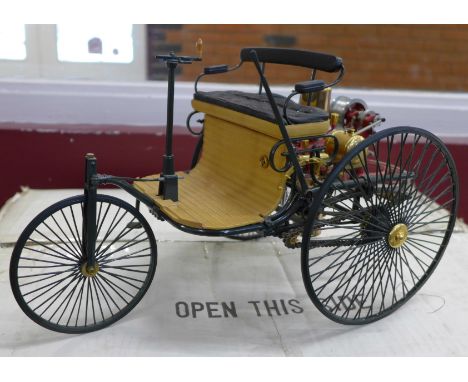 A Franklin Mint model of an 1886 Benz Patent Motorwagen, boxed