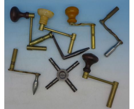 Eight longcase clock keys
