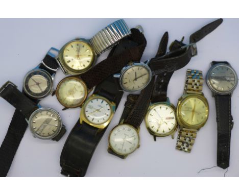 Ten wristwatches, including Sekonda, Tell and Timex