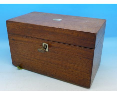 A tea caddy with mother of pearl inlay