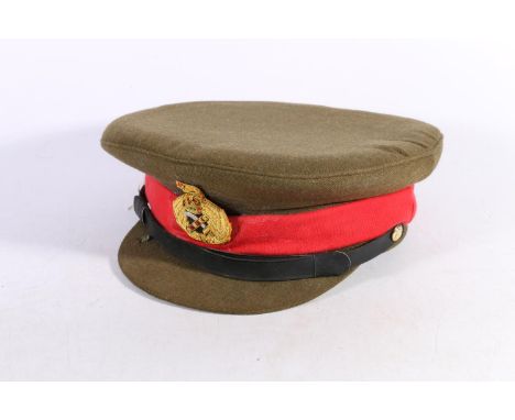 British Army uniform, a field officer's peaked cap, with bullion wire badge for the rank of Generals, makers UL, size 7 1/4, 