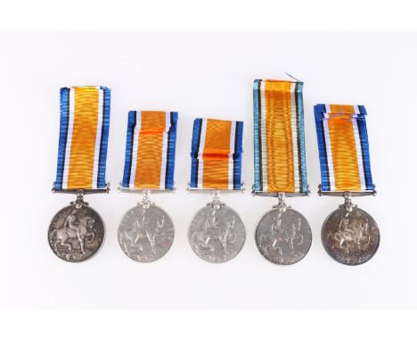 Five WWI war medals including: 3373/S43130 Private Adam Speed of the 8th Battalion Black Watch (Royal Highlanders) KIA 19.10.