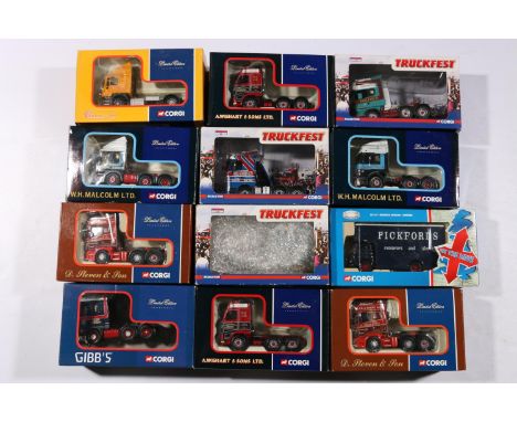 Corgi 1:50 scale diecast model vehicles models including: CC12705 ERF ECS Tractor Unit Jack Richards and Sons Ltd; CC12904 Sc