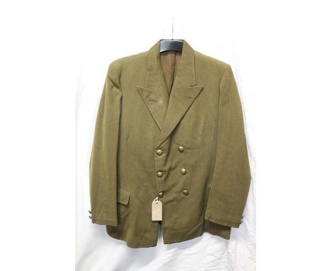 British Army uniform, a green khaki jacket with Austin Reed of Regent Street label "Capt J H S Borthwick 11609 23/10/41", hav