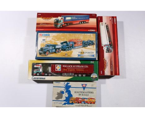 Corgi 1:50 scale diecast model vehicles models including: CC14010 Volvo FH Curtainside Pollock Scotrans Ltd/ Smith Anderson; 