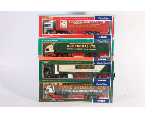 Corgi 1:50 scale diecast model vehicles models including: 76401 Scania Curtainside Pollock (Scotrans) Ltd; 75406 Leyland DAF 