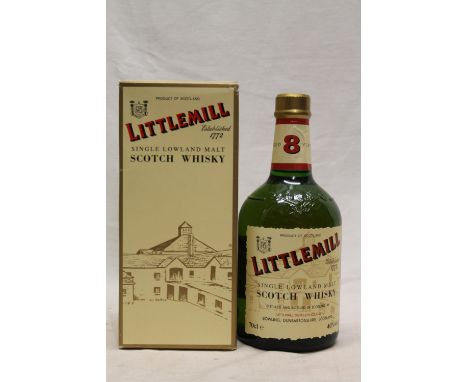 LITTLEMILL 8 year old Lowland single malt Scotch whisky, old style label, dumpy bottle, 40% abv, 70cl, boxed. 