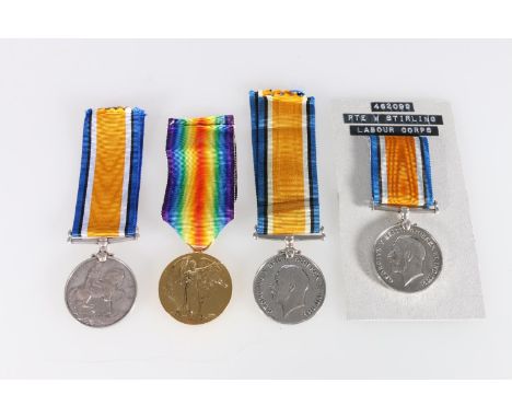 Medal of 462099 Private William Stirling of the Labour Corps, comprising WWI war medal [462099 PTE W STIRLING LABOUR CORPS], 