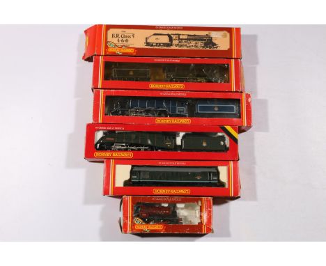 Hornby Railways OO gauge model railway locomotives including: R068 4-6-0 Class 5 tender locomotive 45021 BR black; R146 4-6-2