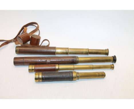 A Parker Hale Army Signalling Tel6 leather bound telescope, a J Lizars Ltd of Glasgow and Edinburgh 20x leather bound telesco