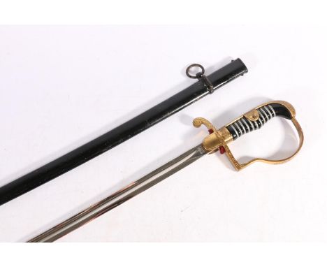 German officer's sword of 1716 pattern Roon type "Field Marshall" series, the blade ricasso bearing the Squirrel mark of Eick