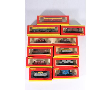 Hornby OO gauge model railways rolling stock including R6107B BR Ore Wagon 388263, R6145B (ex LMS) 20 ton brake van M730202, 