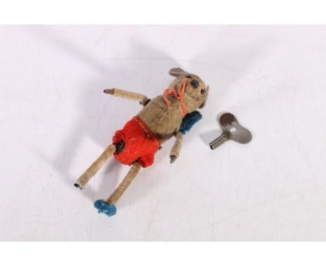 Schuco style clockwork automaton mouse, 10cm tall. 