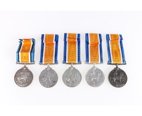 Five WWI war medals including: 2nd Lieutenant Alexander Emslie of the 6th Battalion Gordon Highlanders KIA 16.5.1918 aged 28 