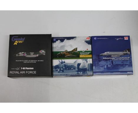 Gemini Aces 1:72 scale GARAF4004 Phantom FG1 XV567 I 43 Sqn Royal Air Force Leuchars Scotland and two Hobby Master HM 1:72 sc