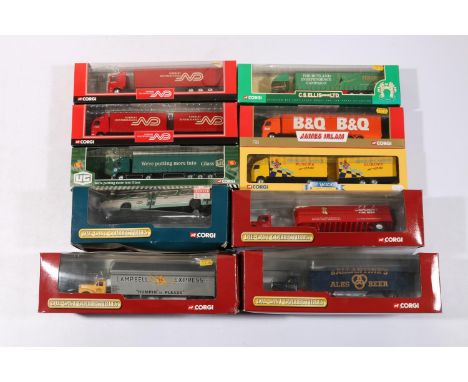 Corgi 1:50 scale diecast model vehicles models including: 52304 Mack B Series Semi Fruehauf Container Ballantine's Ales and B