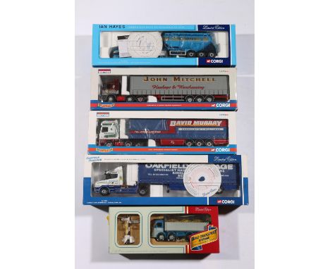 Corgi 1:50 scale diecast model vehicles models including: CC12801 Scania T Cab Feldbinder Tanker Ian Hayes Transport; CC13409