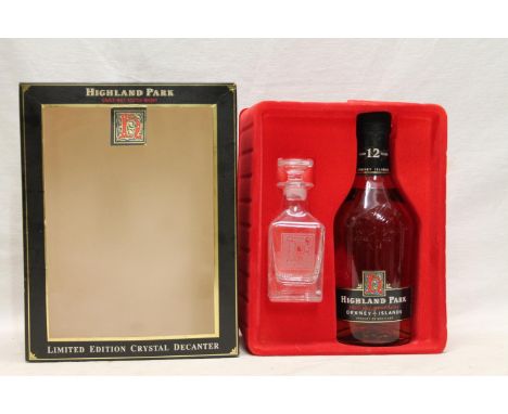 HIGHLAND PARK Limited Edition Crystal Decanter gift set with HIGHLAND PARK 12 year old single malt Scotch whisky 40% abv 70cl