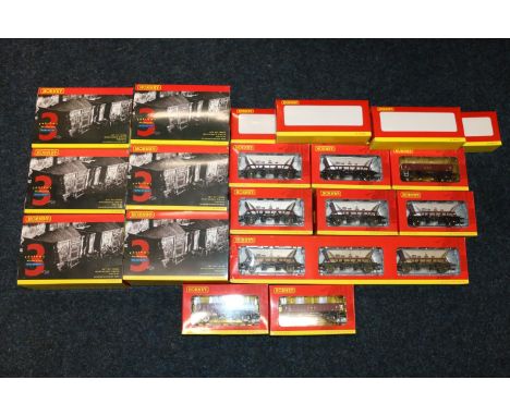 20 Hornby OO gauge model railways rolling stock including: R6222 32.5T MGR Coal Hopper x3 weathered; three R6216 2 Axle Box O