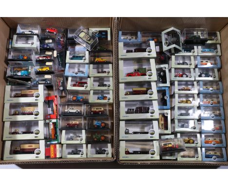 A collection of over 80 Oxford, Schuco, and other diecast model vehicles, boxed.&nbsp; 